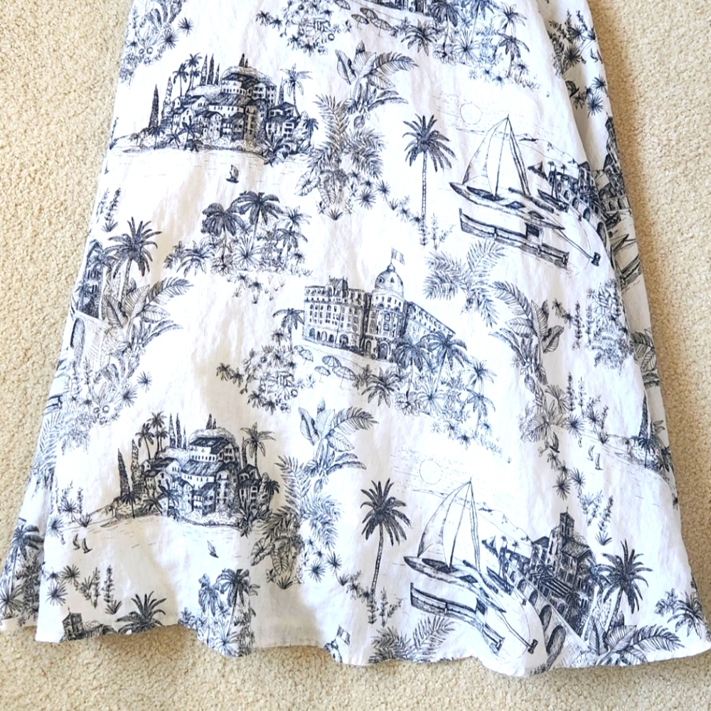 ￼Tommy Bahama Marceau Toile Linen Strapless Sundress - Picture 3 of 3